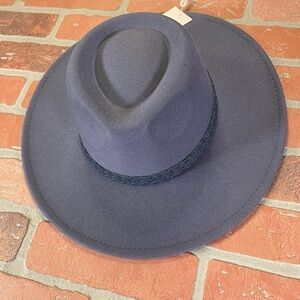 Forever 21 Blue/Blue Felt Fedora Hat Small/Medium 56 CM Brand NWT